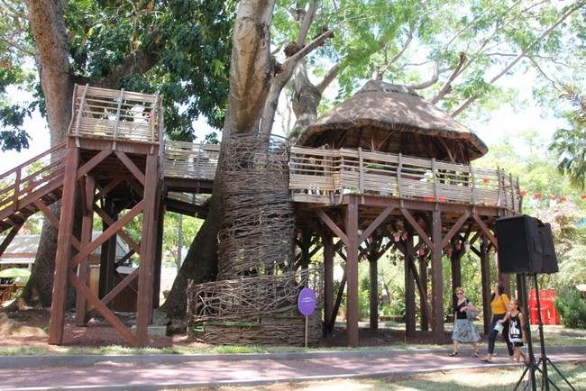 La cabane perchée en bois de goyavier située dans le Jardin de l’Etat
