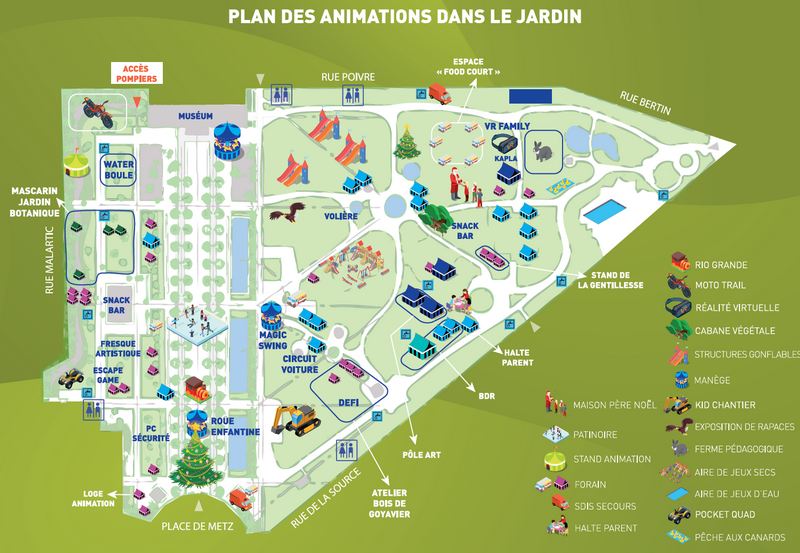 plan des animations dans le jardin de l'Etat