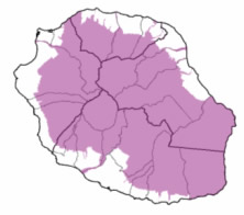 carte de la Réunion mise en avant des hauts