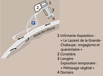 Carte de localisation du Lazaret à la Grande chaloupe