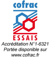 Accréditation N°1-6321 Portée disponible sur www.cofrac.fr