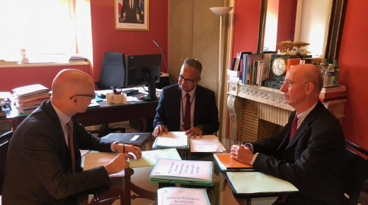 Cyrille Melchior, Stanislas Cazelles, conseiller Outre-mer du Président de la République et le directeur général du Département