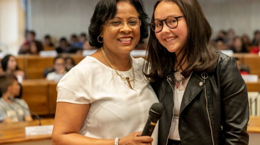 Marie-Lyne Soubadou, Vice-Présidente Education/collèges et Elodie Boyer Présidente du Conseil des Jeunes 2018-2019