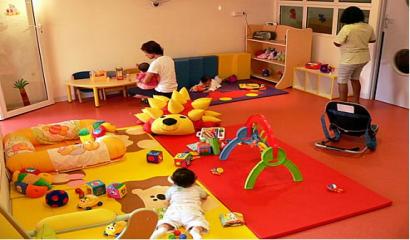 intérieur de la crèche