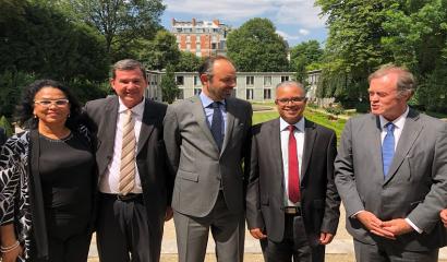 le Premier Ministre, Edouard Philippe, Cyrille Melchior et les élus du Département