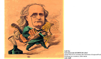 Coll-Toc Caricature de LECONTE DE LISLE (page titre d'un numéro des Hommes d'aujourd'hui) Estampe en couleurs