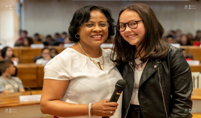 Marie-Lyne Soubadou, Vice-Présidente Education/collèges et Elodie Boyer Présidente du Conseil des Jeunes 2018-2019