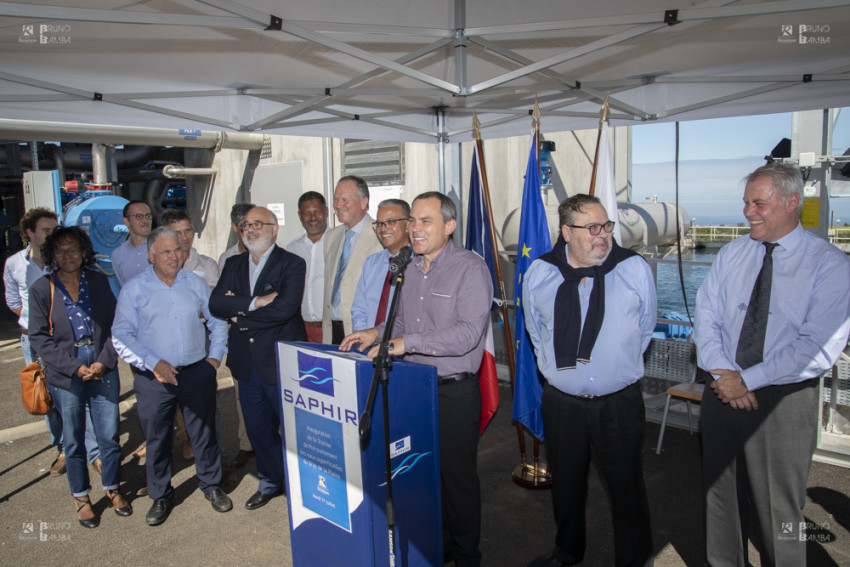 Intervention de Serge HOAREAU Président de la Saphir, Vice-Président du Conseil départemental délégué à l’agriculture lors de l'inauguration de la station de Prétraitement de l'EAu, à Dassy saint Pierre