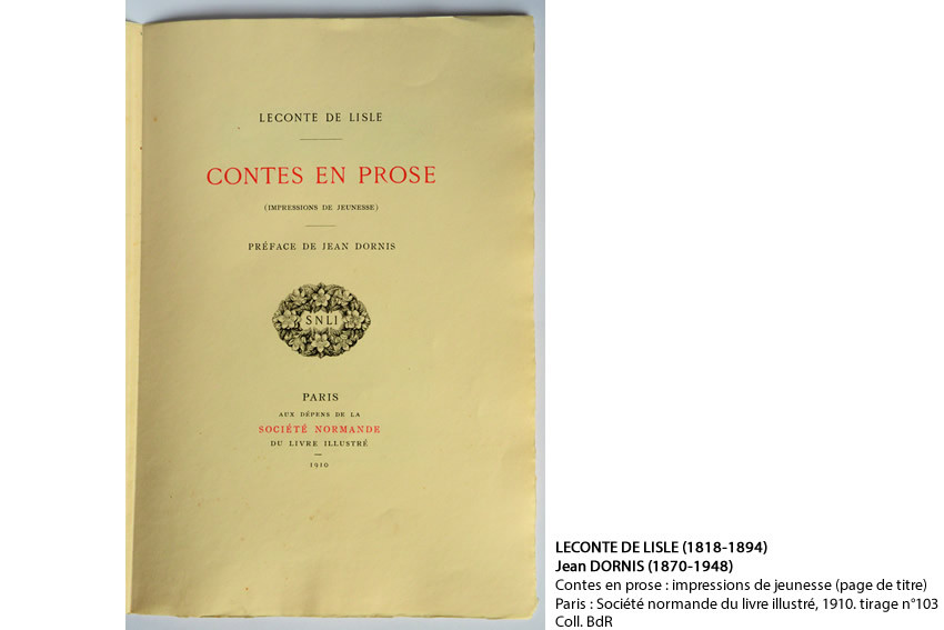 Jean DORNIS (1870-1948) Contes en prose : impressions de jeunesse (page de titre)