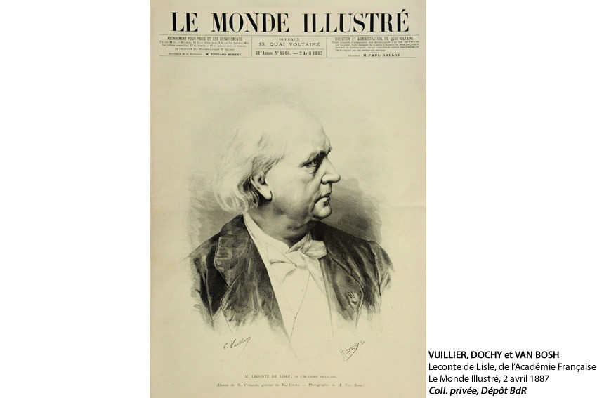 VUILLIER, DOCHY et VAN BOSH Leconte de Lisle, de l’Académie Française Le Monde Illustré, 2 avril 1887