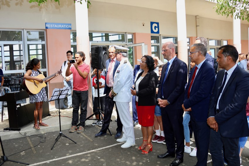 Visite du Ministre de l'Education Nationale et de la Jeunesse Jean-Michel Blanquer au Collège Pointe des Châteaux à St Leu - 2019