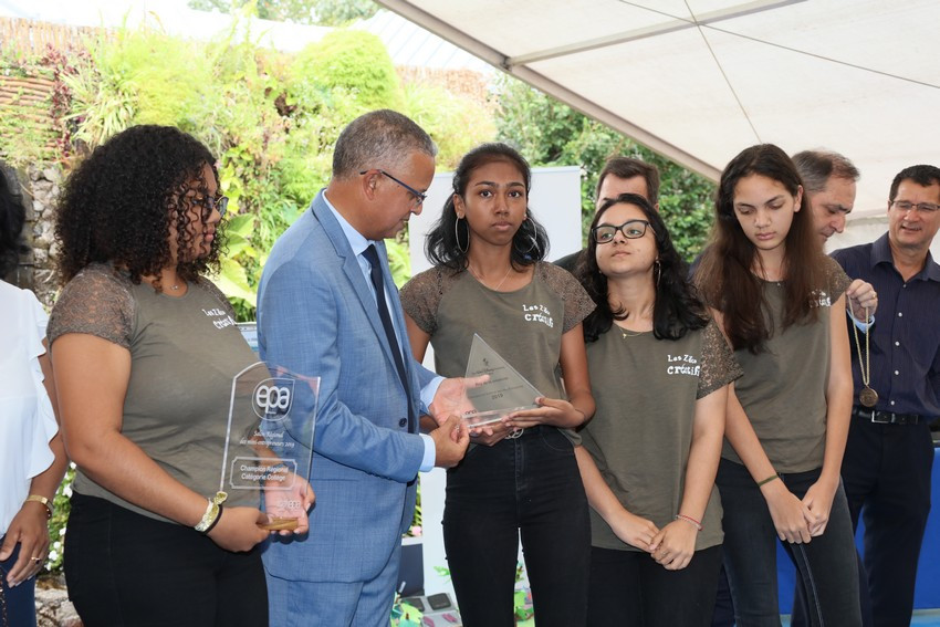 remise de la médaille départementale à des collégiens