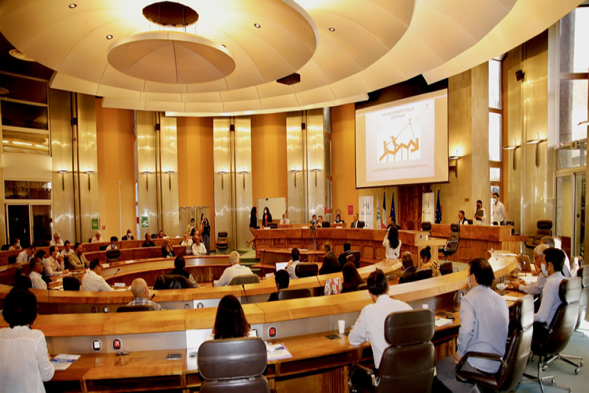 L’hémicycle du Département pendant la présentation du plan de relance