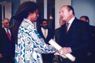 Johary Ravaloson avec Jacques Chirac