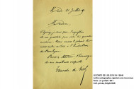 Lettre autographe, signée à une inconnue