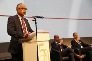 Cyrille MELCHIOR, Président du Département prononce un discours à l'occasion des 50 ans de la CPME à la cité des arts de Saint-Denis