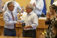 Le Président Cyrille MELCHIOR a rendu hommage au conseiller départemental Maurice GIRONCEL qui passe le relais après "14 années au service du developpement de son île"