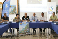 Discours du Président du Département, Cyrille MELCHIOR aux cotés de Robert CHICAUD, Jean-Luc SCHNEIDER, Claudette GRONDIN, Vice présidente  du CONSEIL Départemental, Philippe POTIN, Vice président du Conseil Départemental et Bernard LABROSSE DE l'ONF