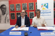 Alain Armand Vice-président du Département, représentant le Président Cyrille Melchior, et Jean Luc MARTINEZ, Président-Directeur du musée du Louvre