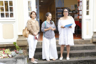 Discours de la Vice-Présidente départementale aux cotés de Catherine CHANE-KUNE - Directrice de La Culture et Des Sports au Département et de l'Artiste Anne FONTAINE