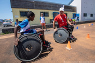 Épreuve de Slalom en fauteuil roulant