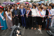 Les officiels coupent le ruban d'inauguration de Miel Vert 2020 au Tampon